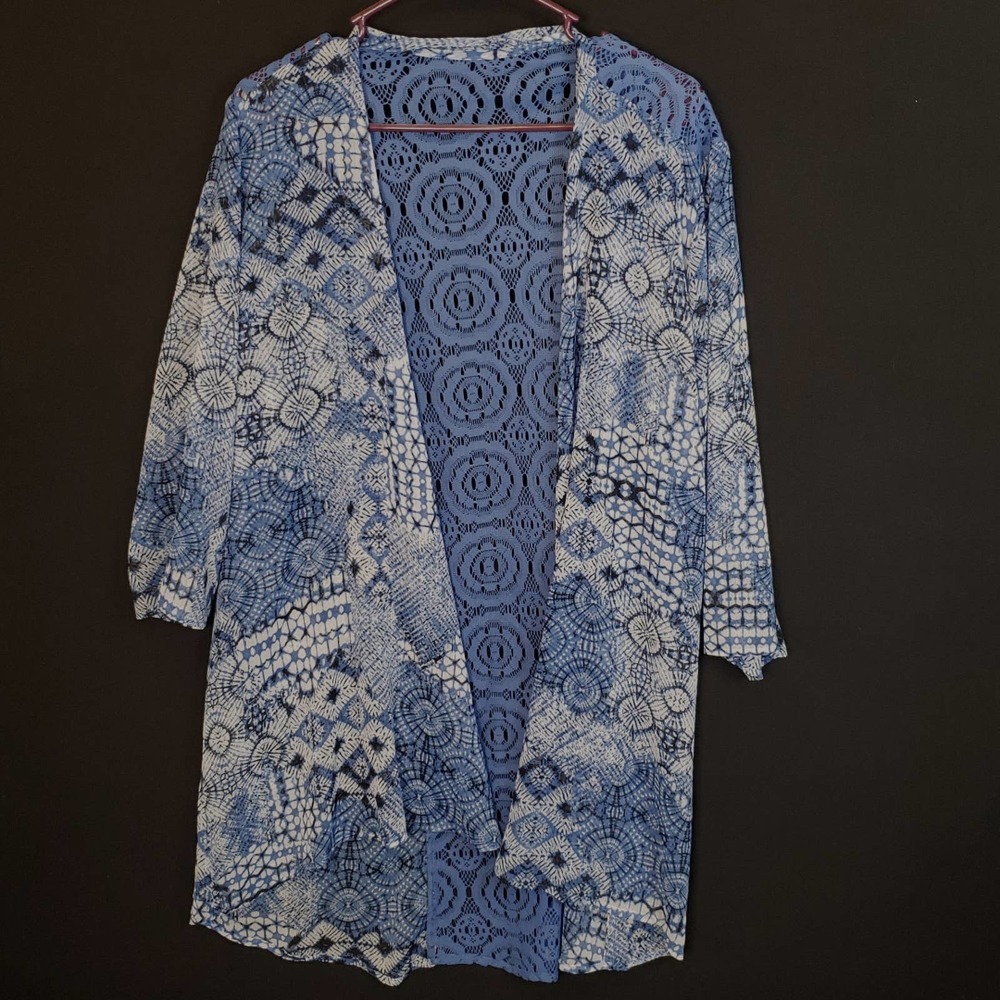 Blue Lace back Sheer  Jacket - Picture 1 of 2